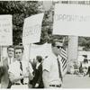 Men in picket line
