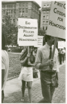 Woman in picket line