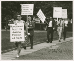 Barbara Gittings and Frank Kameny leading the picket line