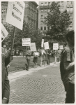Lilli Vincénz in picket line