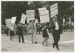 Foster Gunnison leading the picket line