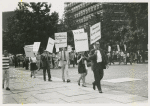 Foster Gunnison leading the picket line