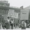 Lilli Vincénz and Martha Shelley in picket line