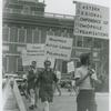 Kay Tobin Lahusen with Homophile Action League--Philadelphia sign