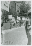 Lilli Vincénz in picket line