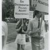 Woman in picket line
