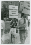 Woman in picket line