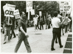 Men in picket line