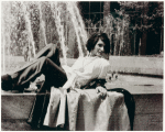Sylvia Rivera in front of fountain (detail)
