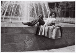 Sylvia Rivera in front of fountain