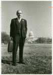 Frank Kameny with briefcase on Capitol Hill