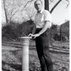 Frank Kameny with sundial