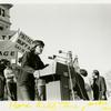 Jim Owles addressing the Albany rally