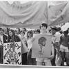 Participants under a banner at head of march