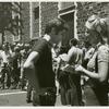 Marty Robinson being interviewd by New York Times reporter