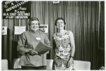 Isabel Miller and Barbara Gittings at the "Hug a Homosexual" booth