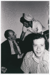 Kameny with Bob Martin and Morty Manford at publication party