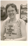 Barbara Gittings with apron