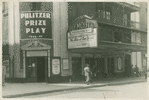 Exterior of the Plymouth Theatre showing "The Skin of Our Teeth" on the marquee