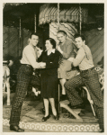 Howard Keel (Billy Bigelow understudy), unidentified woman, Florence Vandamm (photographer) and John Raitt (Billy Bigelow) of Carousel