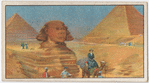 Sphinx and pyramids near Gizeh (Egypt).