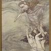 The water Nymphs, that in the bottom plaid,/Held up their pearled wrists and took her in.