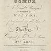 Comus: a grand masque, title page