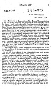 Recaptured Africans: letter from the Secretary of the Navy, transmitting the information required by a resolution of the House of Representatives, of the 5th instant, in relation to the present condition and probable annual expense, of the United State...