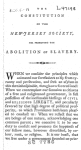 The constitution of the New Jersey Society for Promoting the Abolition of Slavery; to which is annexed, extracts from a law of New Jersey, passed the 2d March, 1786, and supplement to the same, passed the 26th November, 1788