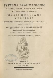 Systema Brahmanicum liturgicum, mythologicum, civile