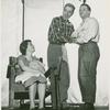 Emily Stevens, Jason Wingreen, and unidentified actor in the stage production Burning Bright