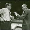 Pirie MacDonald and George C. Scott in the stage production Death of a Salesman