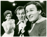 Grayson Hall, Joseph Wiseman, and David Margulies in the stage production The Last Analysis