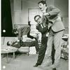 Paul Benedict [prone], Jon Korkes, Vincent Gardenia and Fred Willard in the 1969 Off-Broadway production of Little Murders
