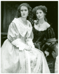 Tracy Sallows and Carole Shelley in the stage production The Miser