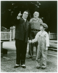 Nathan Lane, Matthew Porac, and George C. Scott in the stage production On Borrowed Time