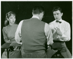 Jane McArthur, Charles Althoff (back turned), and Clinton Kimbrough in the stage production Our Town
