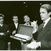 Griffin Dunne, Arnold Molina, Thom Sesma, and Keith Szarabajka in the stage production Search and Destroy