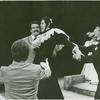 Jerry Lanning and Raul Julia (center) in the stage production Where's Charley?
