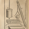 A. Calamus; B. Graphiarium ex orichalco, aliove metallo elaboratum; C. Theca calamaria area, interior; D. Theca calamaria coriacea, exterior e vertice graphiarii catenula vel funiculo appensa; E. .. forma est Voluminis Tibetani funiculis colligati more Malabarum, aliorumque Orientalium, …; F. Forma Tibeticorum Voluminum usitatior sine funiculis.