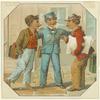 Shoe shine, messenger and paper boys enjoying a smoke