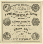 Advertisement showing various medals won at international expositions