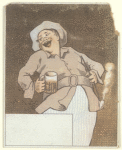 Man laughing, drinking & smoking