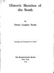 Historic sketches of the South