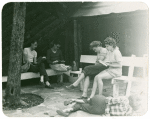 Snapshot of unidentified individuals studying scripts in Woodstock, NY