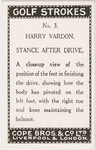 Harry Vardon. Stance after drive.