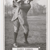 Harry Vardon. Top of swing - full iron shot.