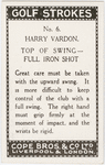 Harry Vardon. Top of swing - full iron shot.