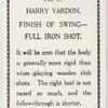 Harry Vardon. Finish of swing - full iron shot.