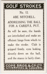Abe Mitchell. Addressing the ball for the careful put.
